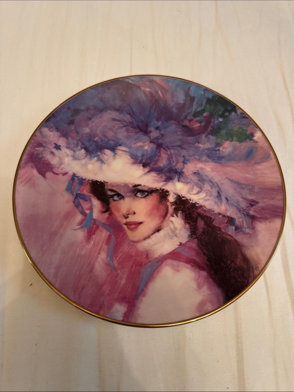 Vintage Avon Mrs Albee Decorative Plate Spring - from Seasons Plate - Trim 24 k
